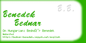 benedek bednar business card